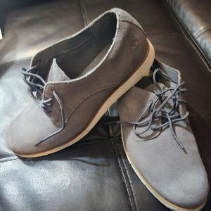 Ladies 6.5 blue gray seude sensorflex timberland shoes